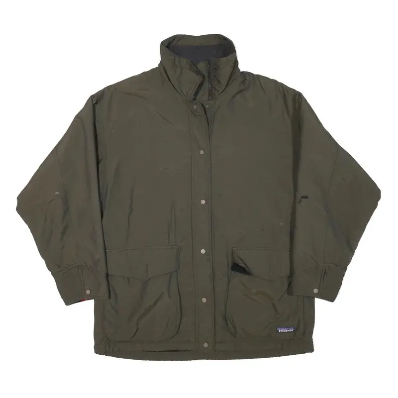 Patagonia Womens Green Zip Jacket M Polyester Blend Plain Durable Comfort 1