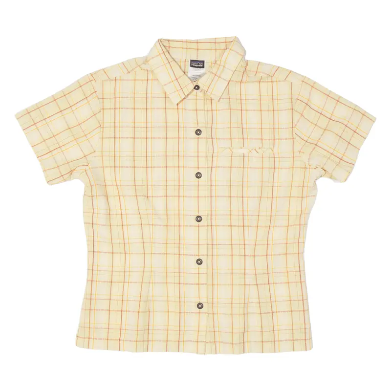 Patagonia Womens Shirt Yellow Check Uk 6 1