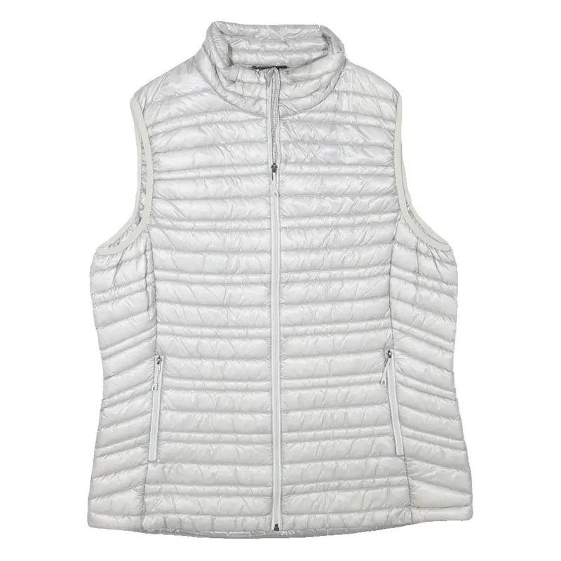 Patagonia Womens White Lightweight Quilted Jacket L Polyester Blend Zip 1