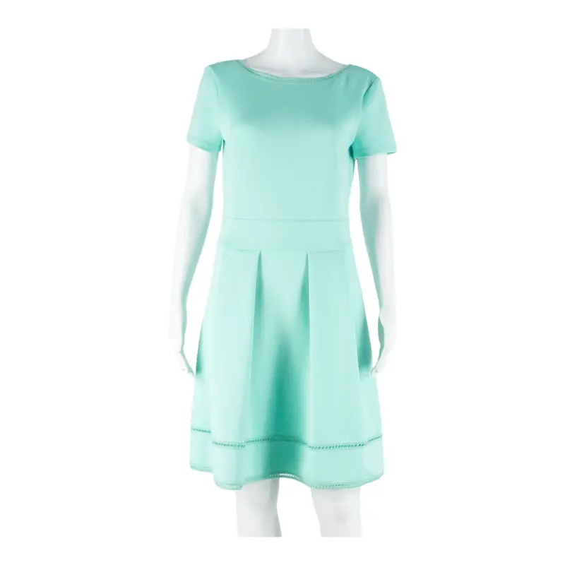 Patrizia Pepe Womens Skater Dress Green Short Sleeve Knee Length M 1