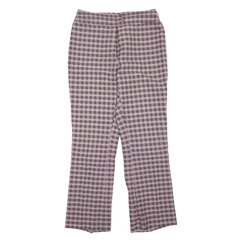 Patterned Womens Trousers Purple Regular Bootcut W30 L30 1