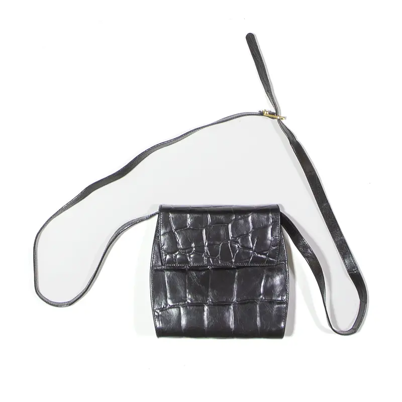 Patterson Leather Look Shoulder Bag Black Womens 1