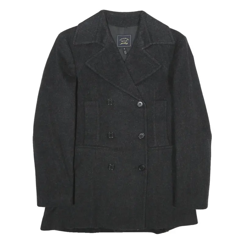 Paul & Shark Womens Black Classic Wool Blend Jacket M Button Double Breasted 1