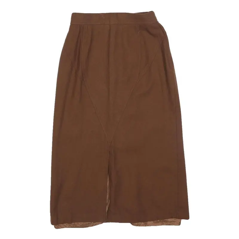 Pauline Womens Brown Wool Pencil Knee Length Skirt Xs Elegant Classic 1