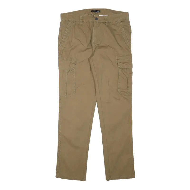 Peacocks Mens Slim Beige Cargo Trousers W32 L30 Cotton Blend Zip Pocket Casual 1