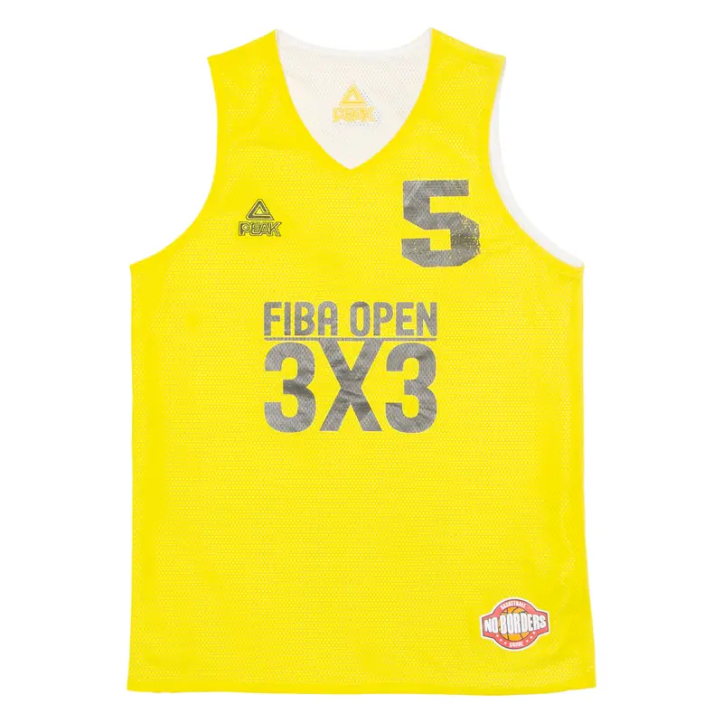 Peak Basketball Mens Jersey Yellow Sleeveless V-Neck M 1