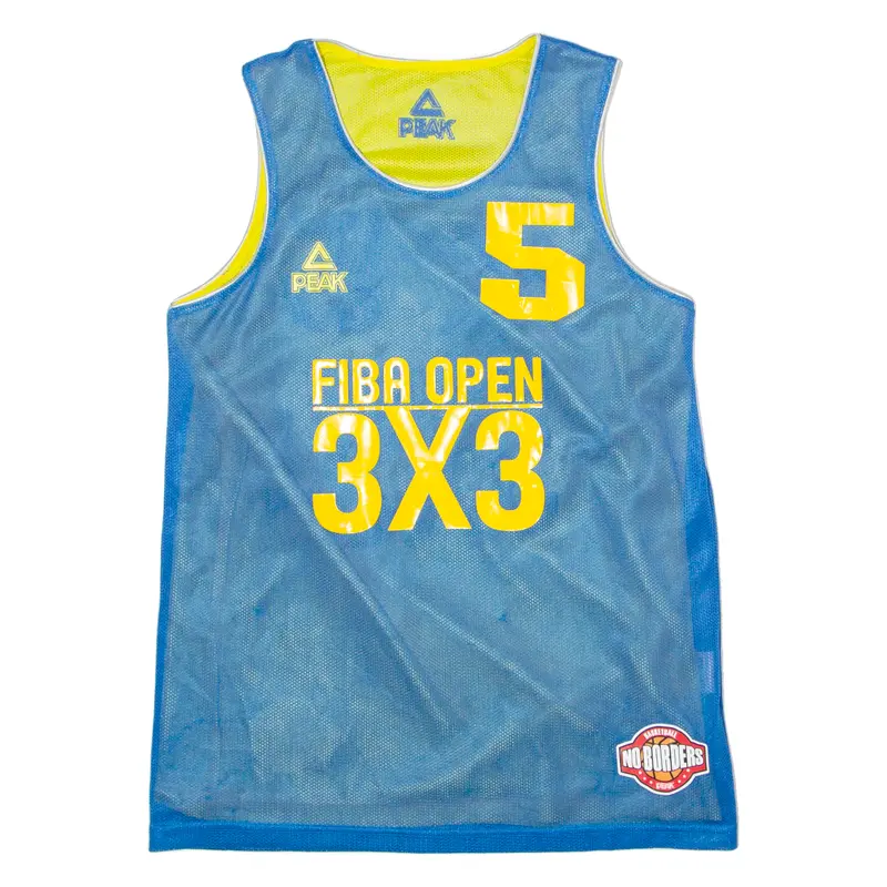Peak Sport Fiba Open 3X3 #5 Basketball Mens Jersey Blue Sleeveless Xs 1