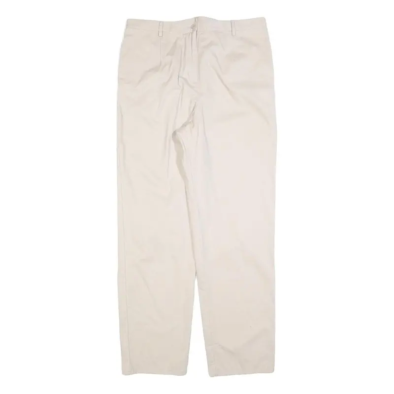 Pendleton Womens Cotton Blend Cream Relaxed Straight Trousers W34 L30 1