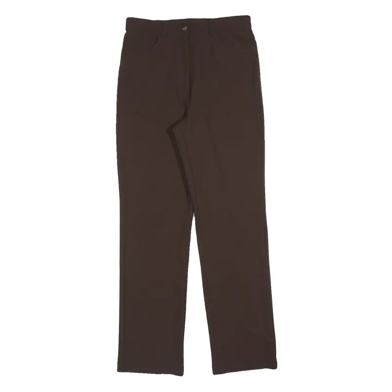 Penny Black Womens Regular Fit Brown Polyester Blend Trousers W28 L30 Zip 1