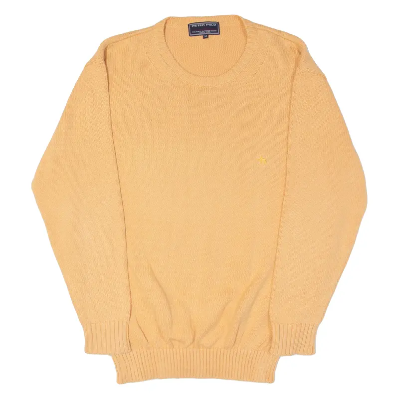 Peter Polo Mens Jumper Orange Tight Knit M 1