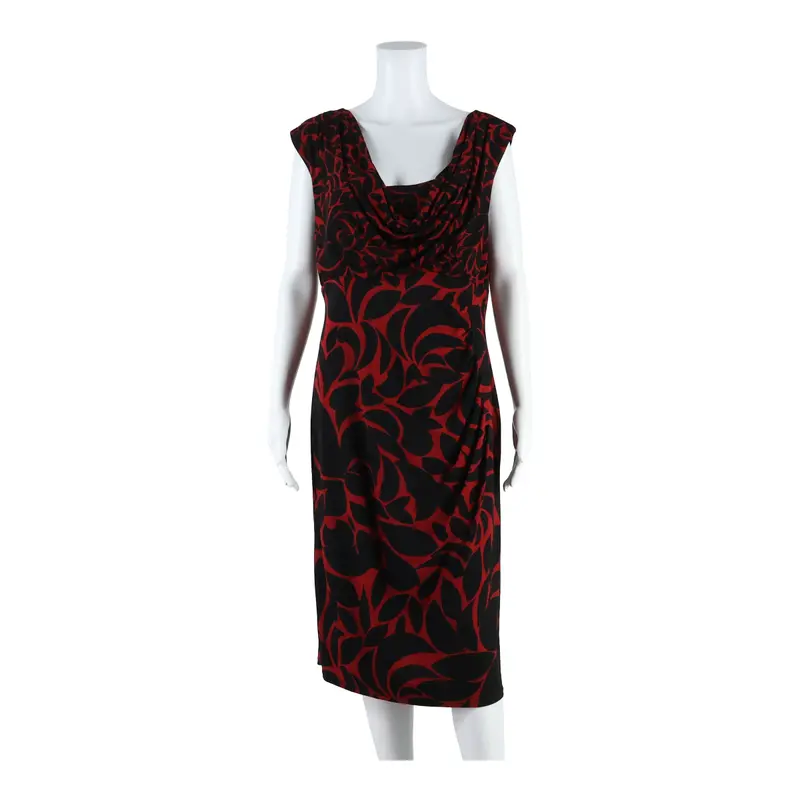 Phase Eight Womens Bodycon Dress Black Crazy Pattern Sleeveless Midi Uk 18 1