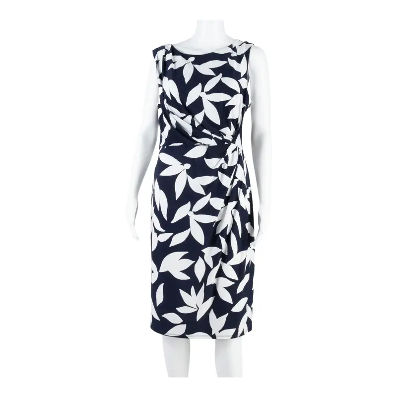 Phase Eight Womens Bodycon Dress Blue Floral Sleeveless Midi Uk 16 1