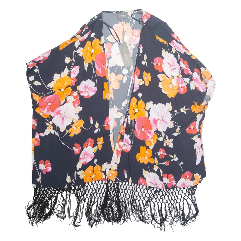 Phase Eight Womens Kimono Blouse Blue Floral L 1