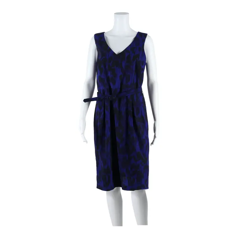 Phase Eight Womens Pencil Dress Blue Floral Sleeveless Midi Uk 14 1