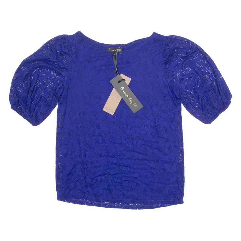 Phase Eight Womens Printed Top Blue Puff Sleeve Floral Uk 8 1