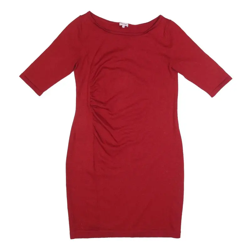 Phase Eight Womens Red Wool Blend Bodycon Dress Knee Length 3/4 Sleeve Uk 14 1