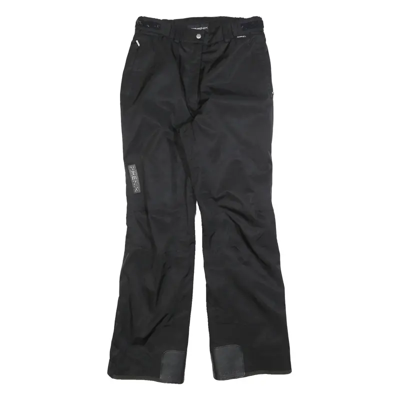 Phenix Lined Womens Polyester Blend Black Relaxed Straight Trousers W30 L32 1