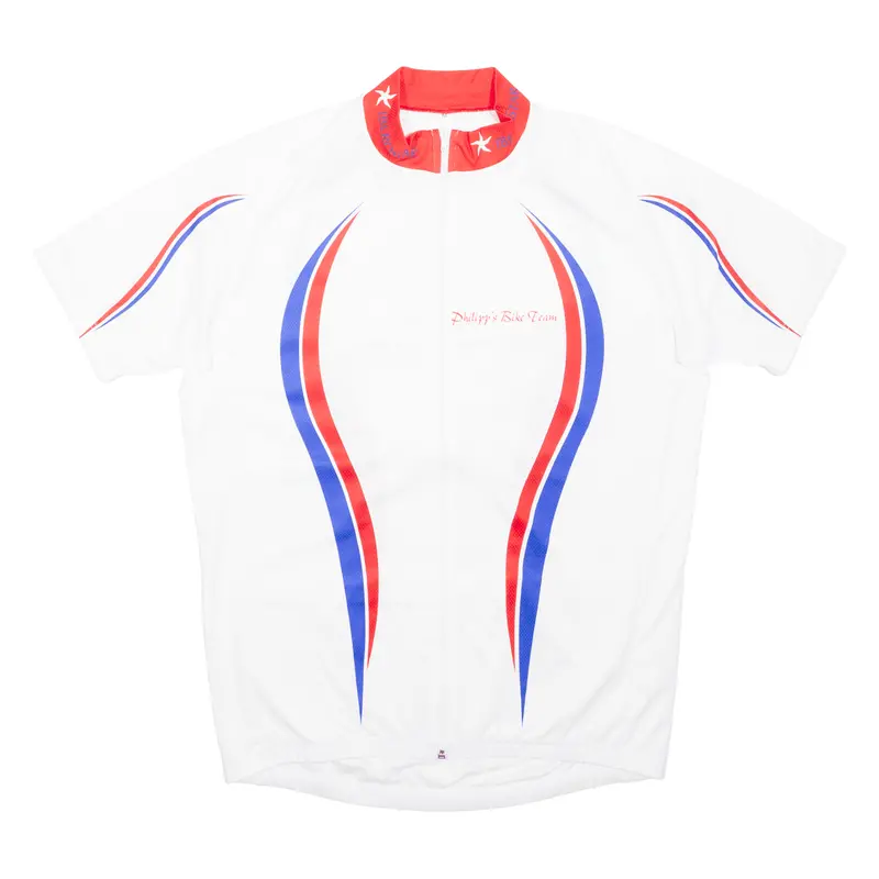 Phillipp's Bike Team Full Zip Cycling Shirt Mens Jersey White M 1