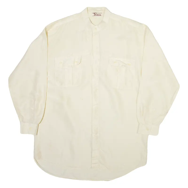 Piankusol Mens Plain Shirt Yellow Long Sleeve L 1