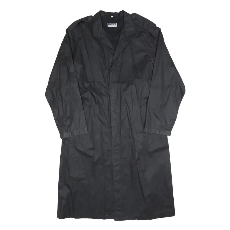Picdor Mens Black Jacket L Cotton Blend Button Closure Classic Style 1