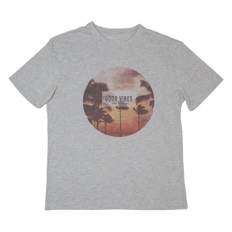 Pier One Sunset Good Vibes Mens T-Shirt Grey Xl 1