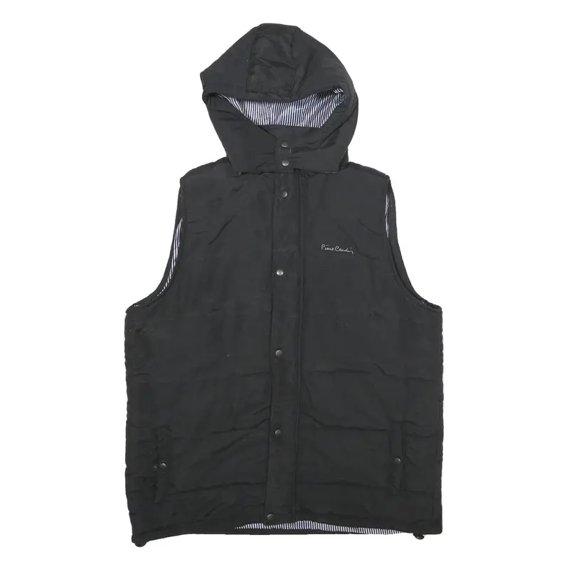 Pierre Cardin Mens Black Hooded Zip Jacket Xl Polyester Plain Casual Outdoor 1