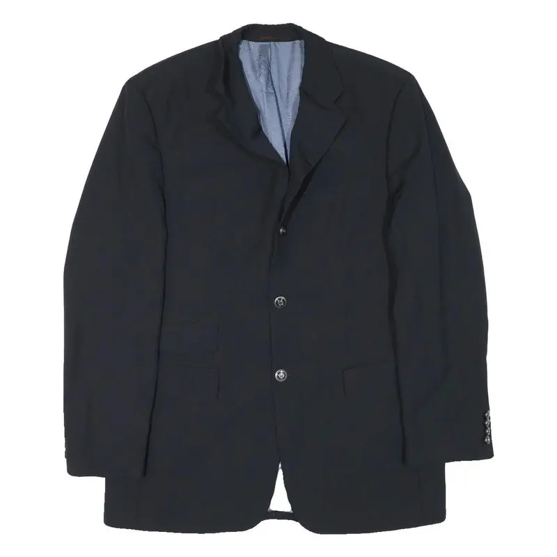 Pierre Cardin Mens Black Wool Blend Button Jacket M Tailored Plain Classic 1