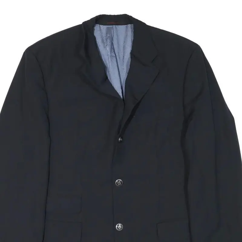 Pierre Cardin Mens Black Wool Blend Button Jacket M Tailored Plain Classic 2