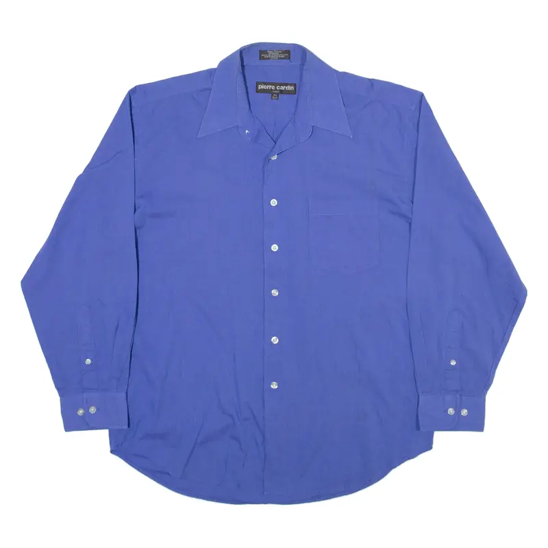 Pierre Cardin Mens Plain Shirt Blue Long Sleeve M 1