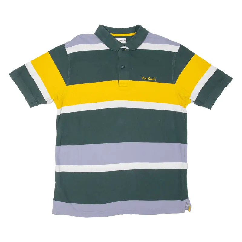 Pierre Cardin Mens Polo Shirt Green Striped 2Xl 1