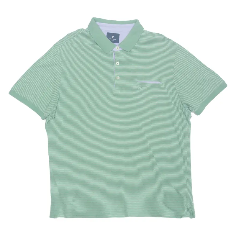 Pierre Cardin Mens Polo Shirt Green Striped Xl 1