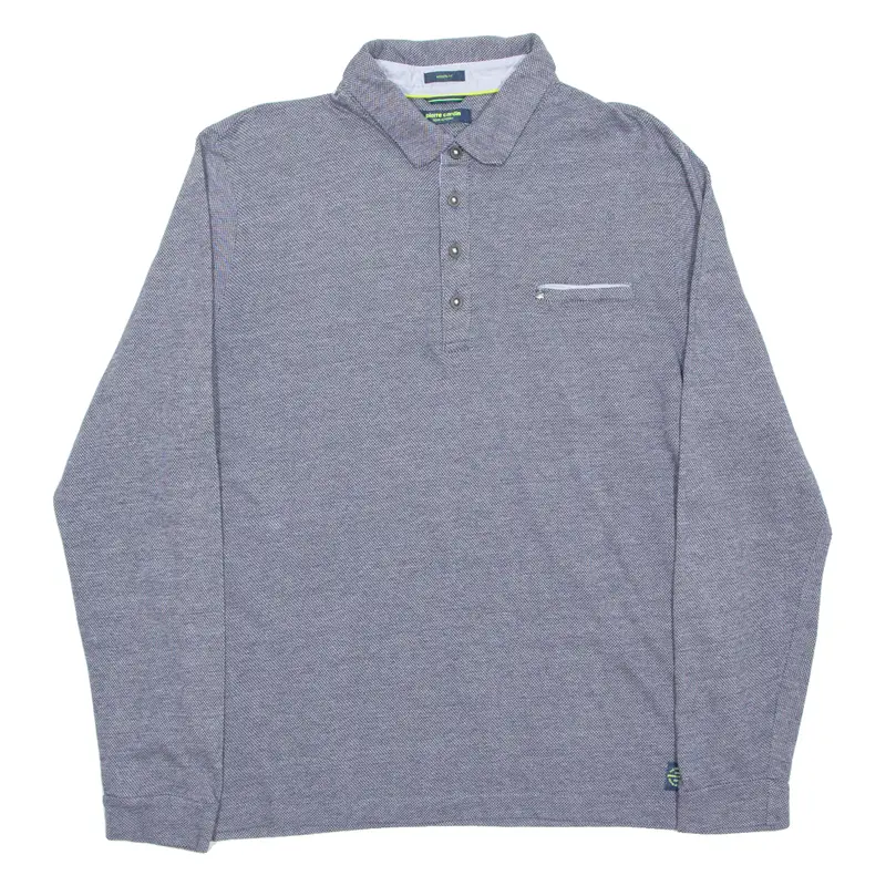 Pierre Cardin Mens Polo Shirt Grey Long Sleeve L 1