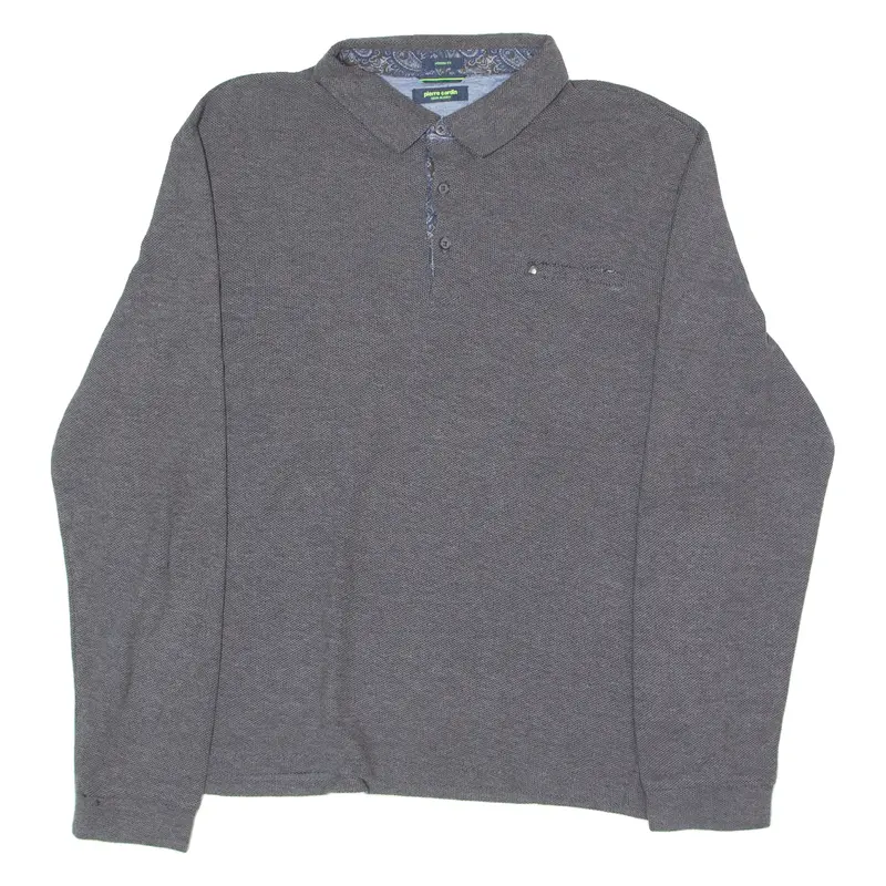 Pierre Cardin Mens Polo Shirt Grey Long Sleeve Xl 1