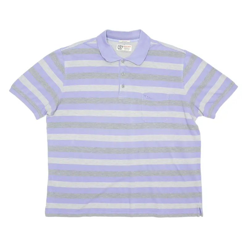 Pierre Cardin Mens Polo Shirt Purple Striped Xl 1