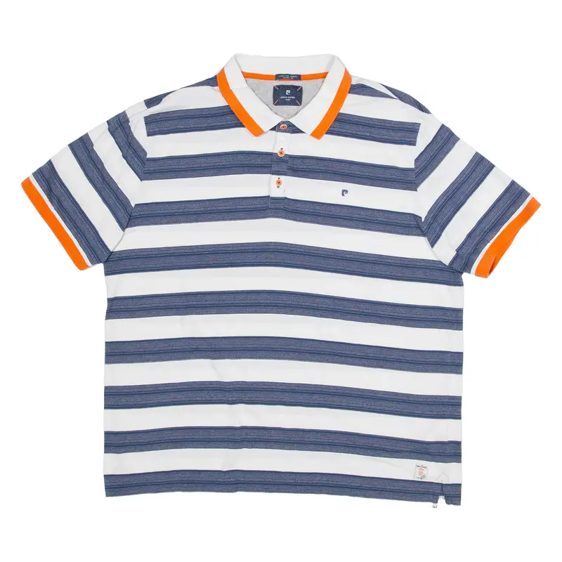 Pierre Cardin Mens Polo Shirt White Striped L 1