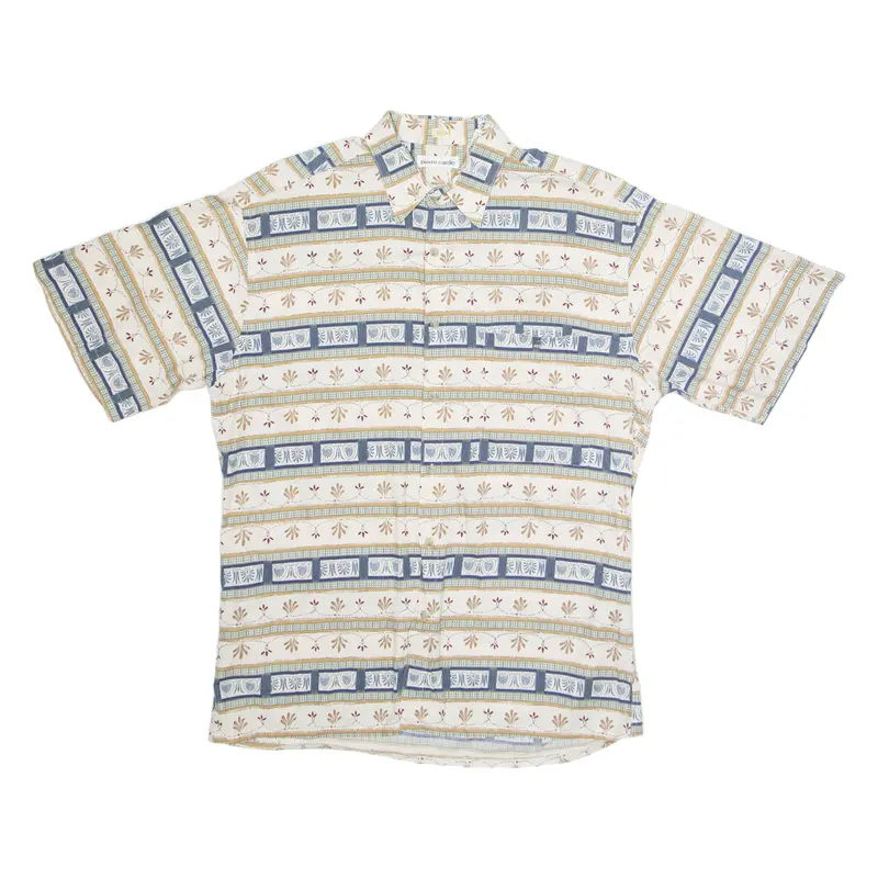 Pierre Cardin Mens Shirt Beige Crazy Pattern M 1