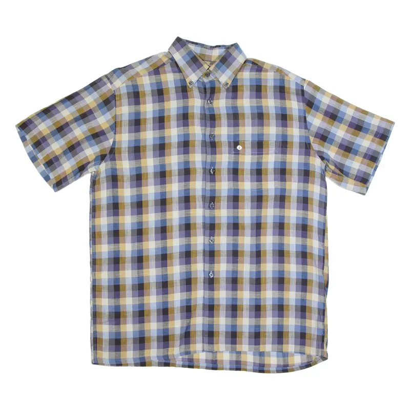 Pierre Cardin Mens Shirt Blue Check L 1