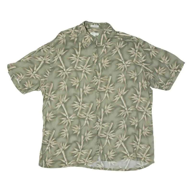 Pierre Cardin Mens Shirt Green Floral 2Xl 1
