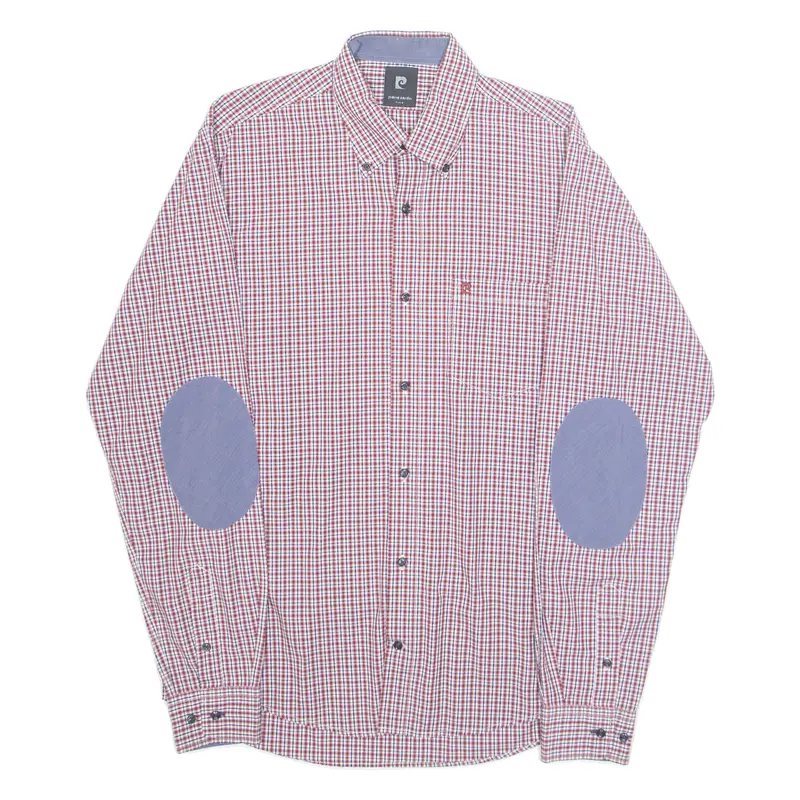 Pierre Cardin Mens Shirt Red Check Long Sleeve M 1