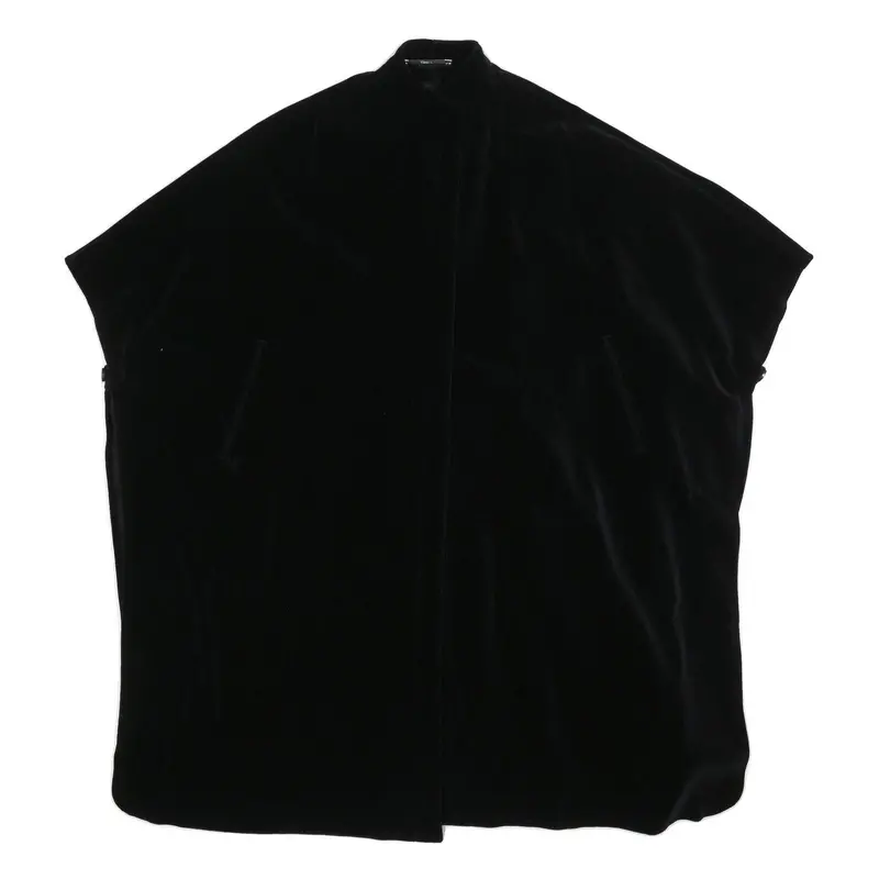 Pierrette B Womens Black Velvet Jacket L Cotton Blend Oversized Classic Stylish 1