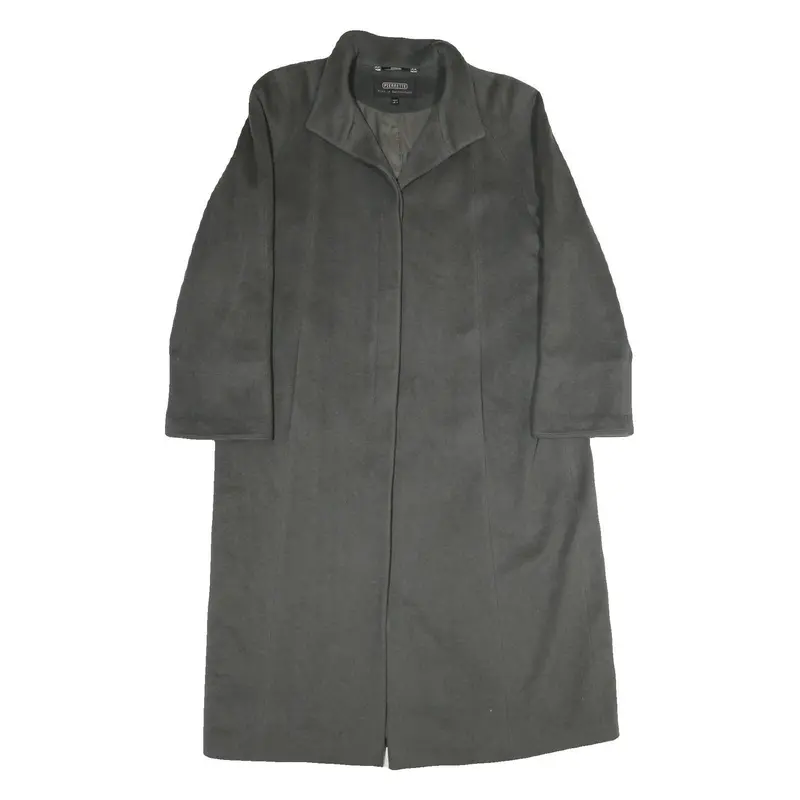 Pierrette Womens Grey Wool Blend Button Jacket Uk 10 Classic Long Sleeve Plain 1