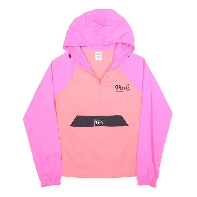 Pink Womens Pink & Light Pink Lightweight Jacket Xs Nylon Zip Hooded Casual 1