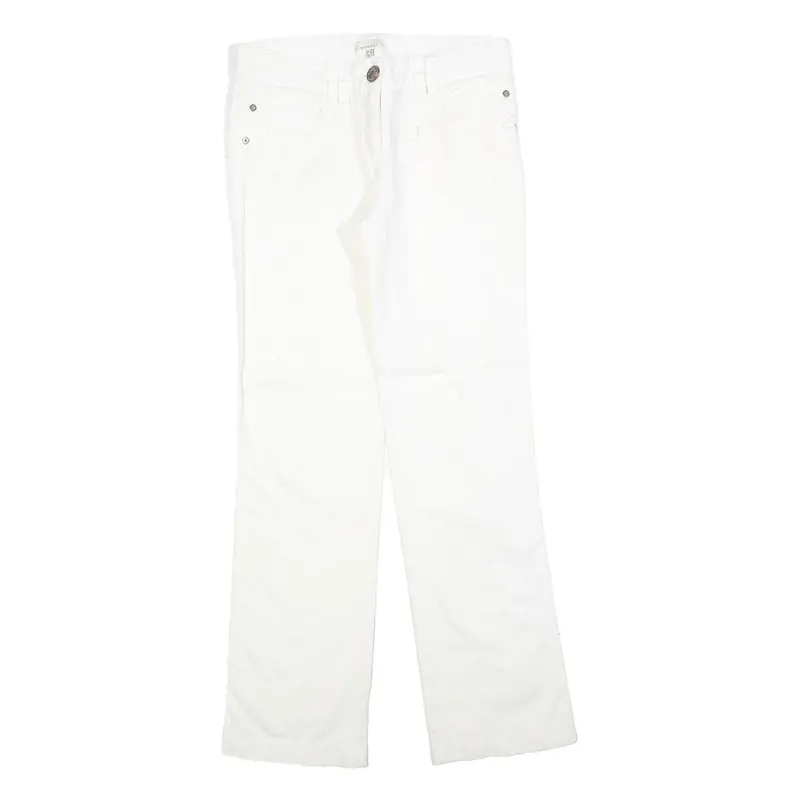 Pinko Womens Cotton Blend White Regular Fit Straight Leg Trousers W32 L32 1