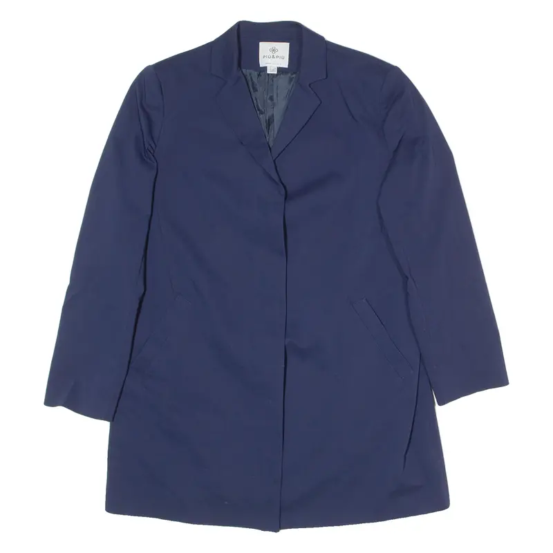 Piu& Piu Womens Overcoat Coat Blue Uk 10 1