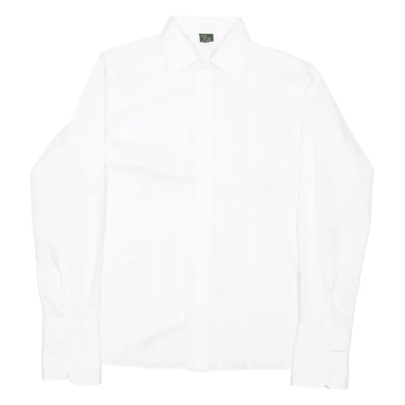 Pkz Mens Formal Shirt White Striped Long Sleeve L 1