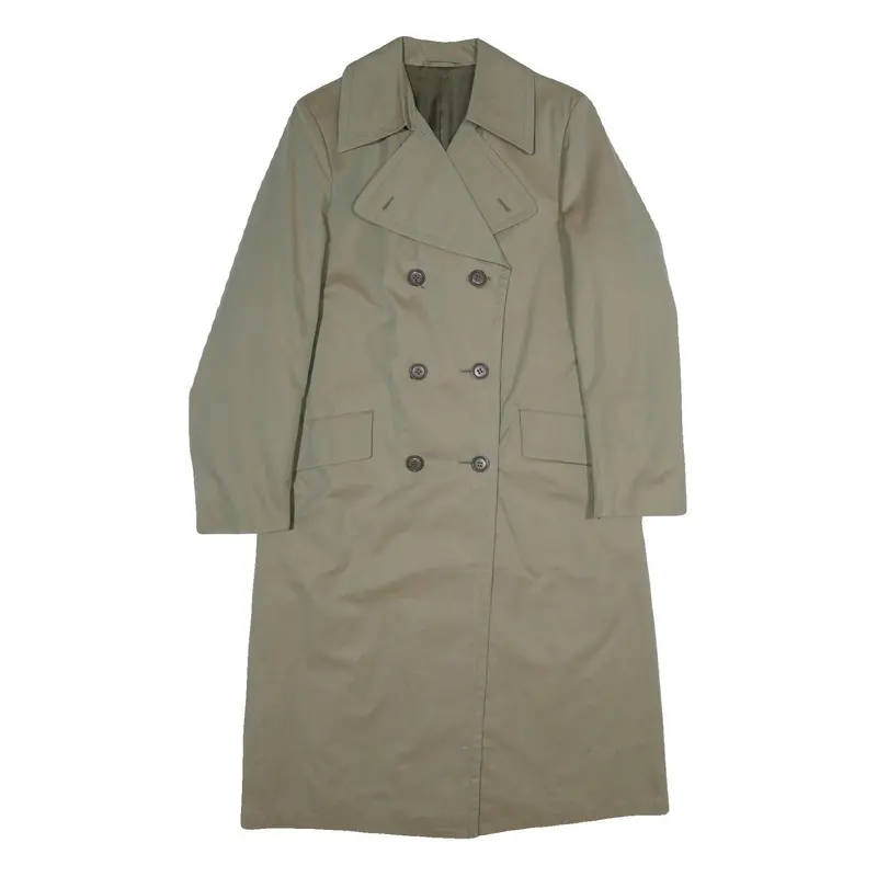 Pkz Womens Beige Cotton Classic Trench Jacket S Button Closure Long Sleeve 1