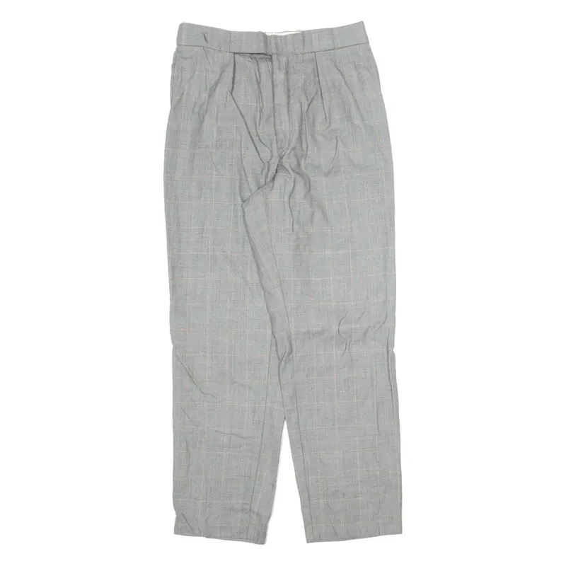 Pleated Khaki Womens Trousers Grey Regular Straight 90S W30 L30 1