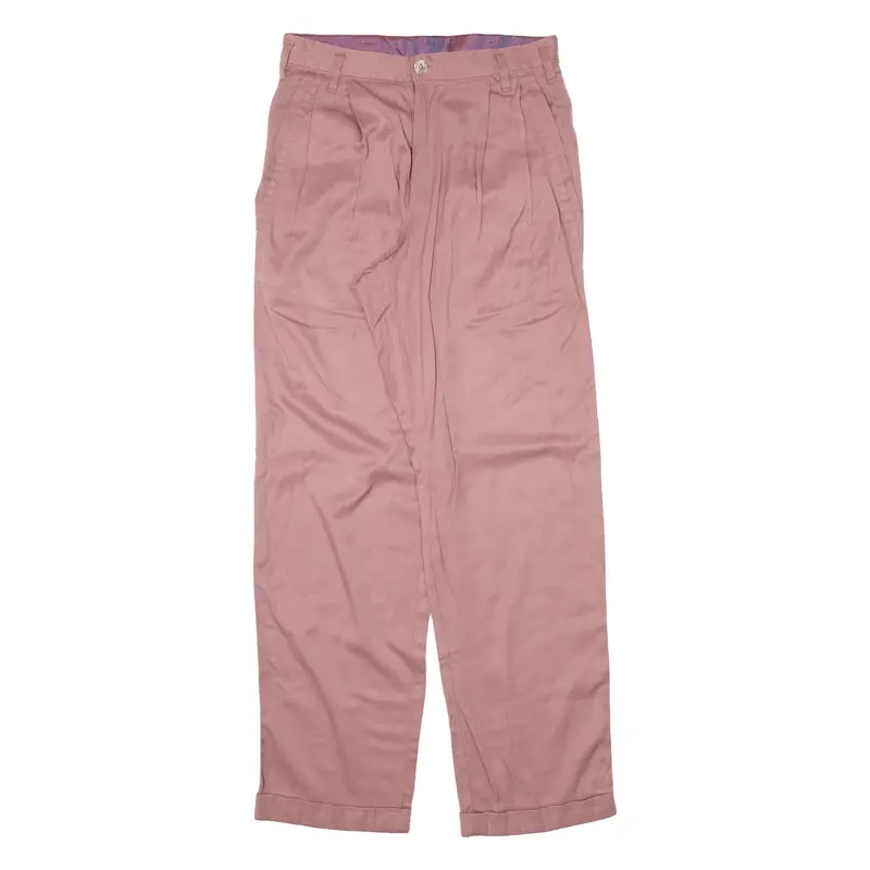 Pleated Womens Trousers Pink Regular Straight W28 L30 1