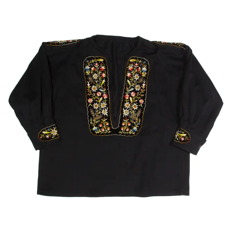 Plunge Neck Tunic Womens Pullover Jacket Black L 1