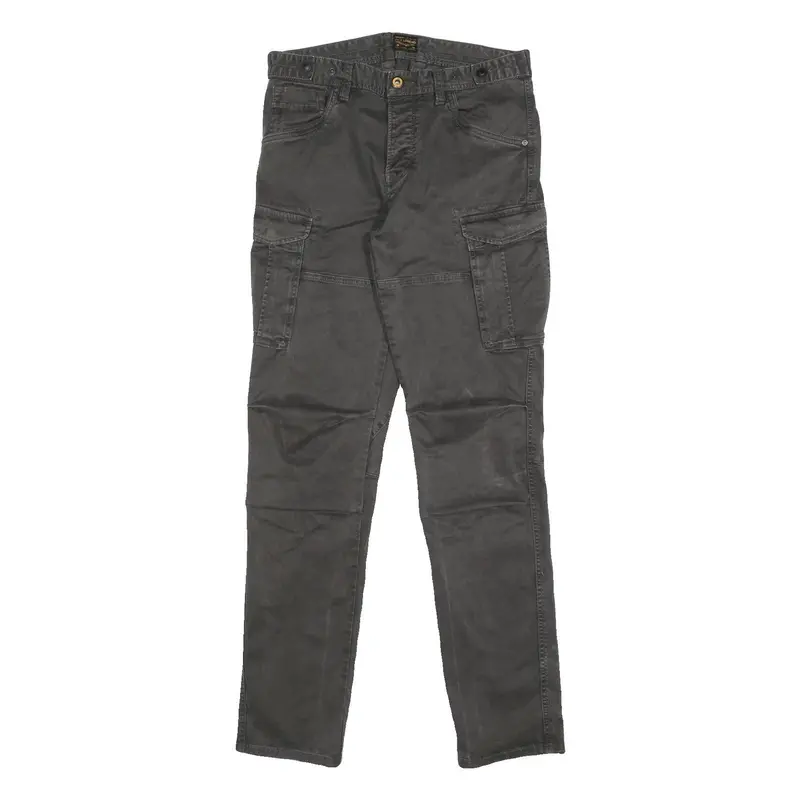Pme Legend Mens Cotton Blend Grey Slim Cargo Trousers W32 L34 Casual Utility 1